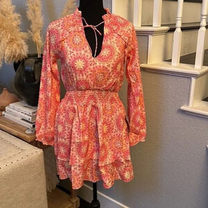 NSR Ruffled Long Sleeve Mini Dress Size XS